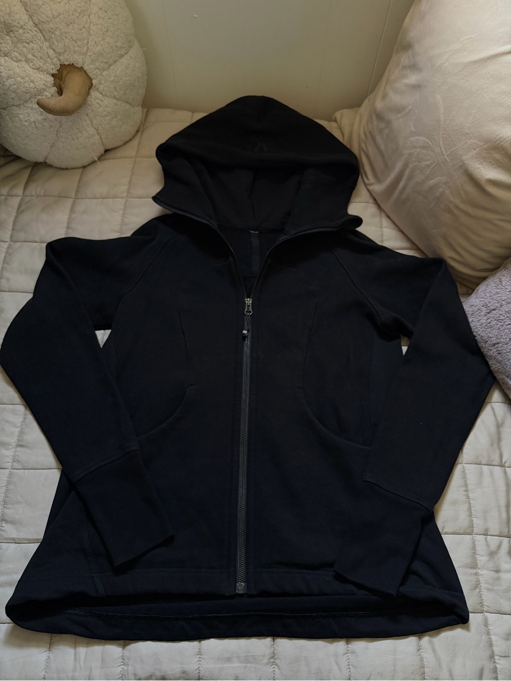 lululemon athletica Black Hooded Full-Zip scuba sweater